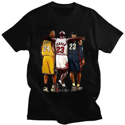 New Jordan Basketball Short-sleeve T-shirts with Printed Digital Designs for Three People Including LeBron James' Style