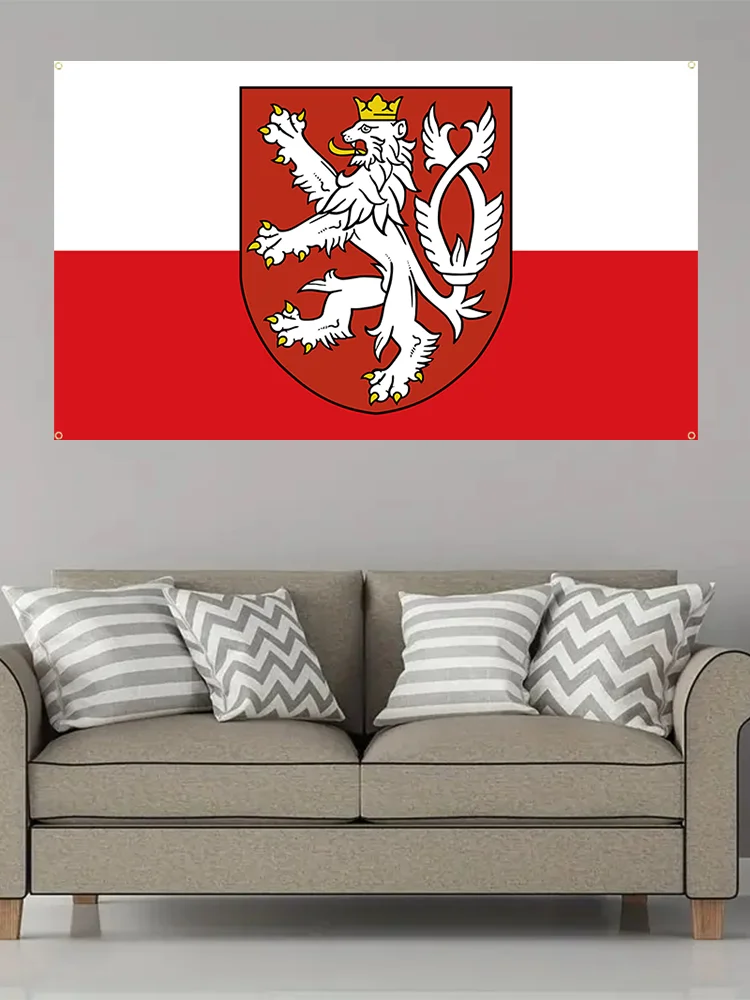 Bohemian Coat of Arms Flag  Unique Design Print  High Quality Materials