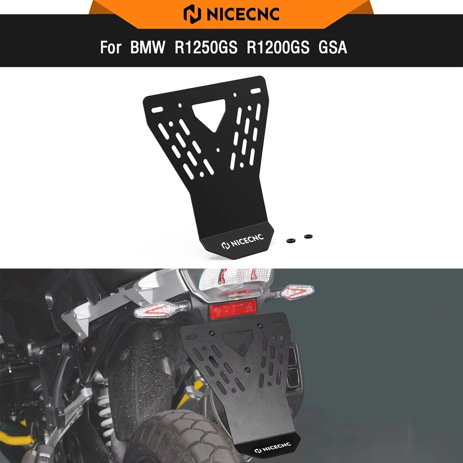 

For BMW R1250GS GSA License Plate Holder Splash Guard R1250GS 2019-2023 R1250GS Adventure 2019-2024 R1200GS GSA 2019-2024