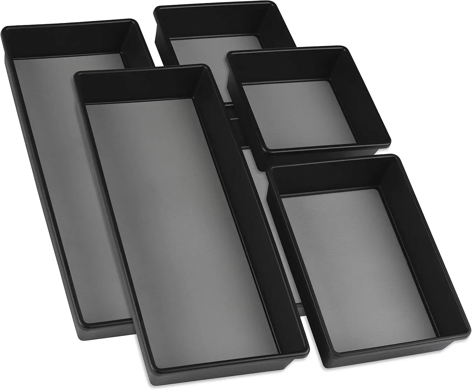 

Drawer Organizers 3-Size | Office, Kitchen, Desk, Junk Drawer Organization & Storage Tray [6 Pcs]