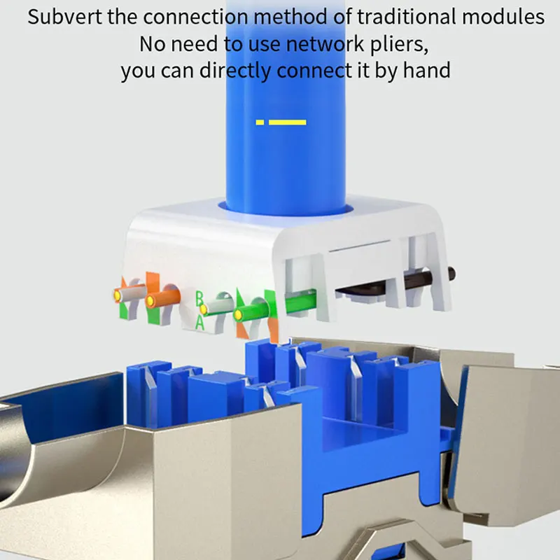 YYTCG 1Pcs RJ45 Connector Network Cable Connector CAT8 Tool-Less STP Shielded Keystone Jack Module For 10GB Internet Plug