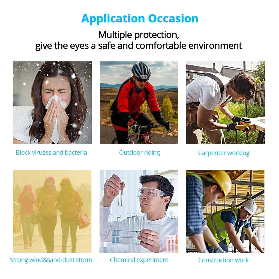 Safety Goggle Anti Splash Dust Proof Work Lab Eyewear Eye Protection Industrial Research Safety Glasses Clear Lens