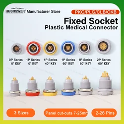 Compatible REDEL PKG PLG CKB CLB 1P 2P Series Fixed socket 2/3/4/5/6/8/9/10/14/26Pins Medical Plastic Push-Pull Connector