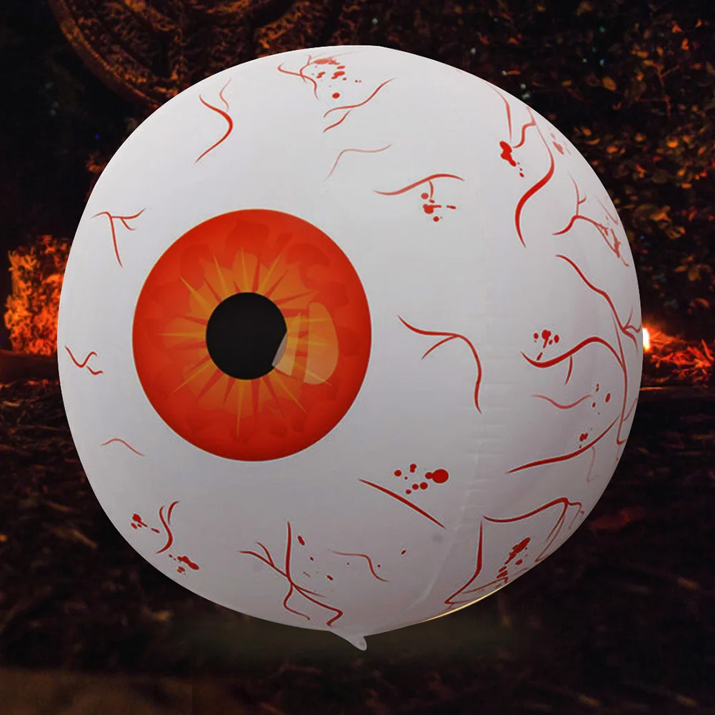 22 Inch Large Halloween Inflatable LED Eyeball Balloon Scary Foil Balloon Props 4D Halloween Foil Inflatable Eyeball Decoration