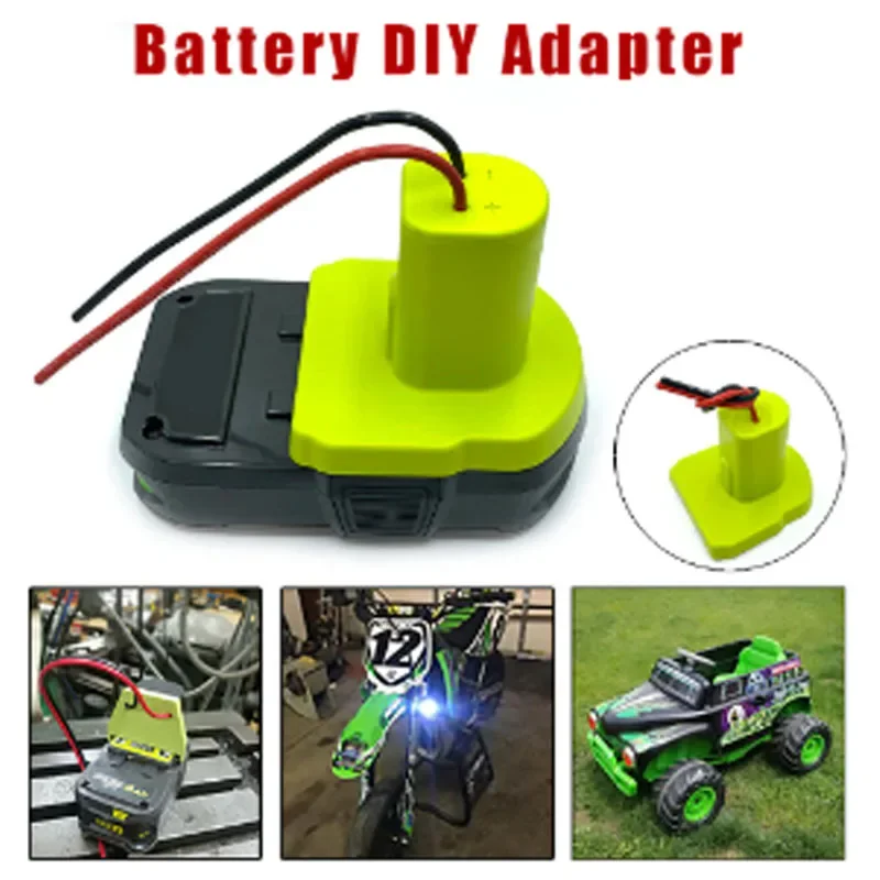 Power Wheels Adapter for Ryobi ONE+ P108 P107 P102 18V Li-ion Battery DIY Power Tool Connector Battery Dock Adapter With 12AWG