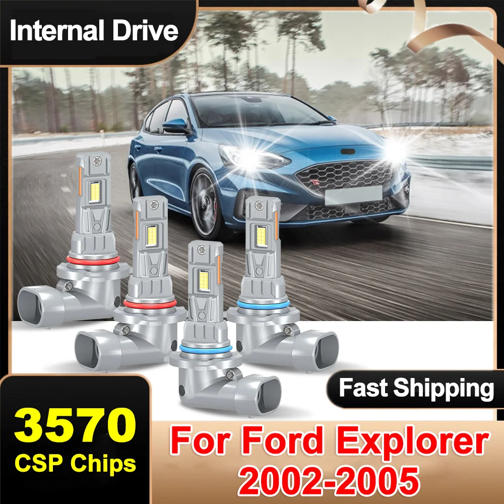 

LED Headlight Bulbs Kit For Ford Explorer 2002-2005 9005 9006 3570 CSP Chips DC12V Extremely Bright Auto Light Bulbs