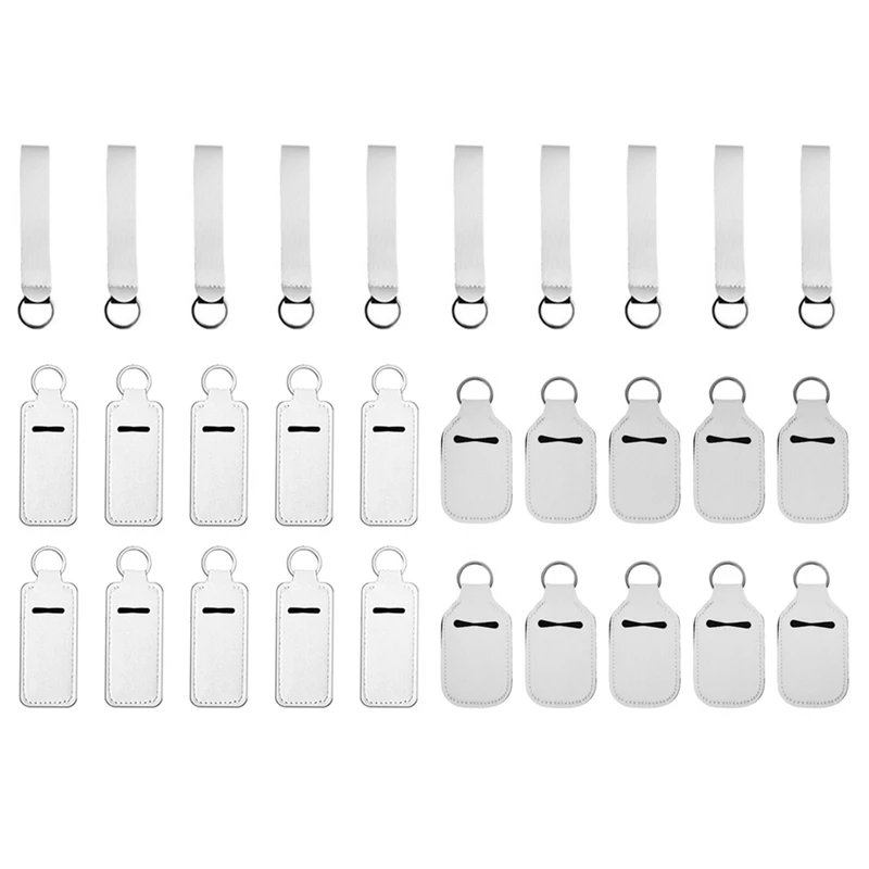 Sublimatie blanks schoudertasje sleutelhanger set sublimatie blanco set met sublimatie lanyard lippenstift houder sleutelhanger