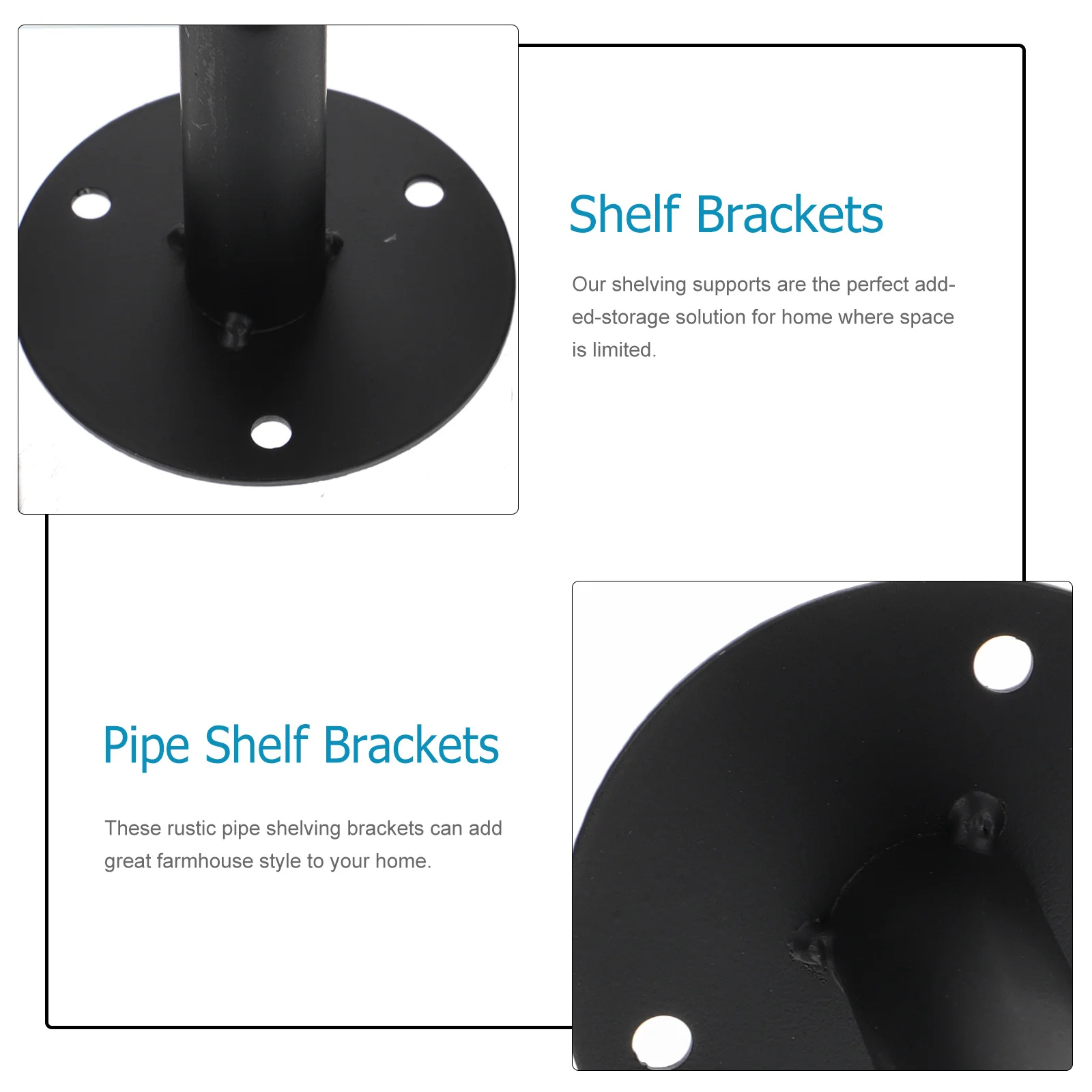 

2Pcs Industrial Iron Shelf Supports Wall Brackets for Wood Floating Shelves Rustic Design DIY Storage Decoration