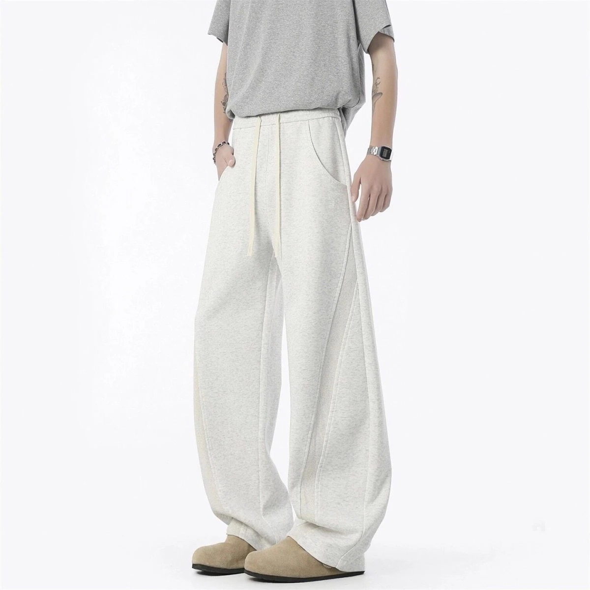 

Мужские спортивные брюки American Sle Heavyweight Color Knife: простые, свободные, прямого кроя, повседневные, длинные