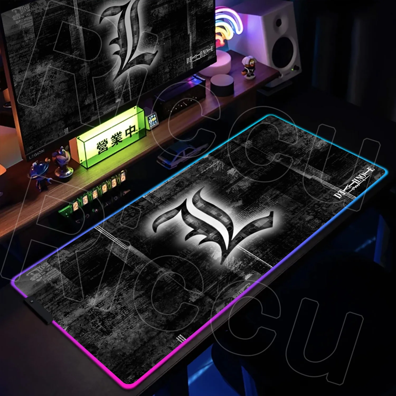 RGB 500x1000mm hot Japanse manga Death Note Verdikte LED Muismat XXL Gaming Toetsenbord Notebook uitbreiden Bureau mat PC accessoires