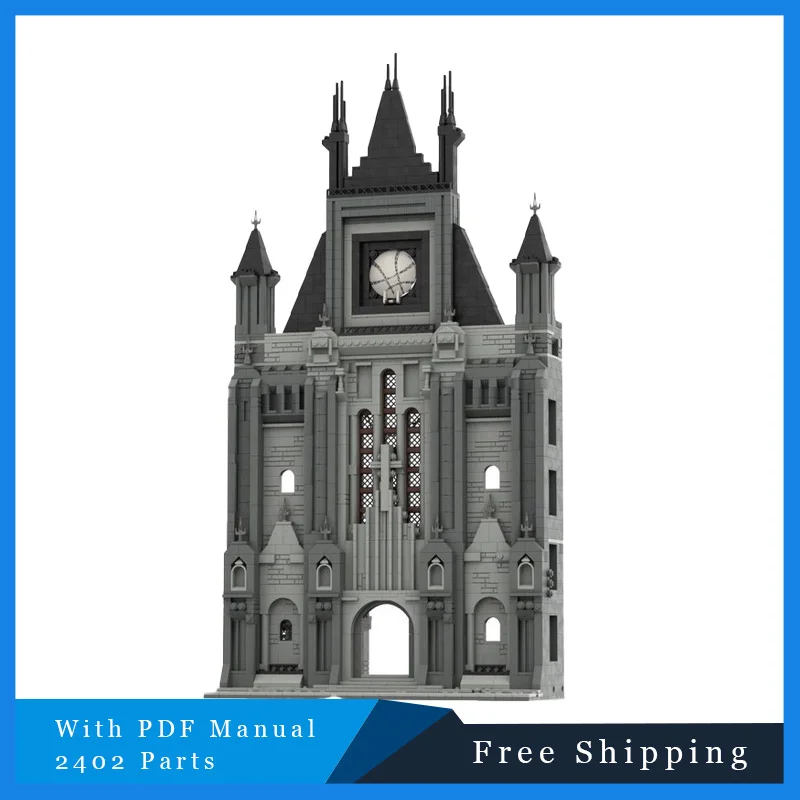 

2402, популярная игровая модель MOC, строительные кирпичи, средневековый замок, Академия, модульная технология, праздник, сборка, детские игрушки, костюм