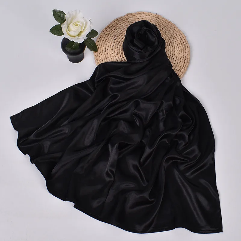90 cm Seide Schal Schal Headwraps Für Frau Mode Vier Jahreszeiten Haar Zubehör Hijab Foulard Bandana Femme Kopftuch – Detail 23