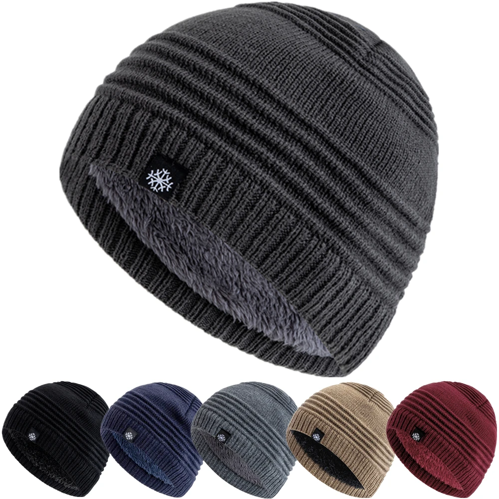 

Hot Sale Unisex Fur Lined Beanie Hat Keep Warm Winter Hat Thick Hat For Men And Women Snow Label Fashion Winter Cap