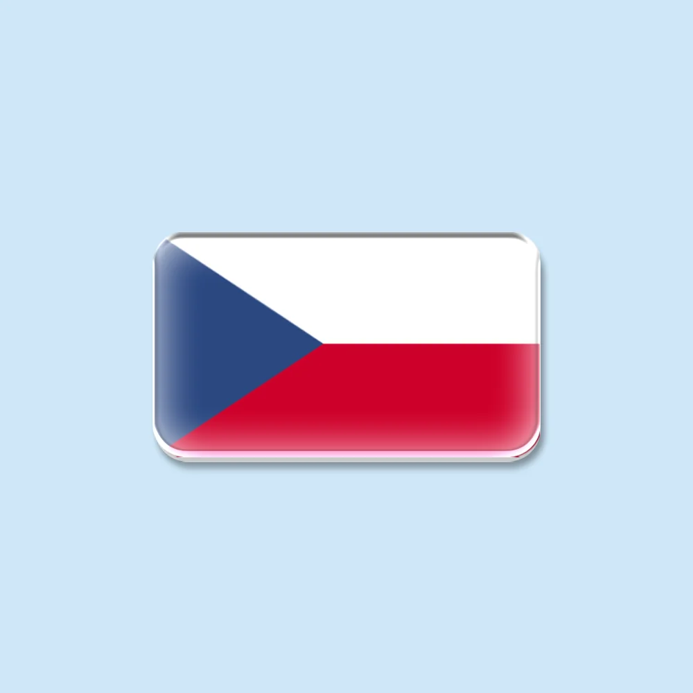 Czech Republic Flag Acrylic Lapel Pin National Flag Badge Brooch Clothing Bag Hat Accessories