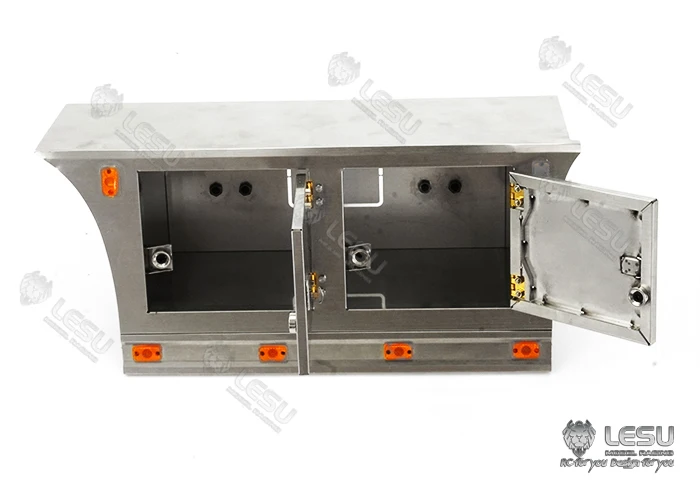 LESU G-6245 Metall Edelstahl Pedal-Seitenschweller Werkzeugkasten mit Beleuchtungsset für Tamiya 1/14 RC Dreiachsiger Traktor-LKW – Detail 8