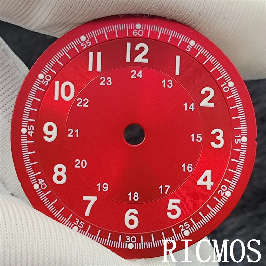 numbers Marks Pilot Field Watch Dial 29mm red Fit NH35 NH36 ETA2824 ST2130 DG2813 Miyota 8215 Automatic Movement