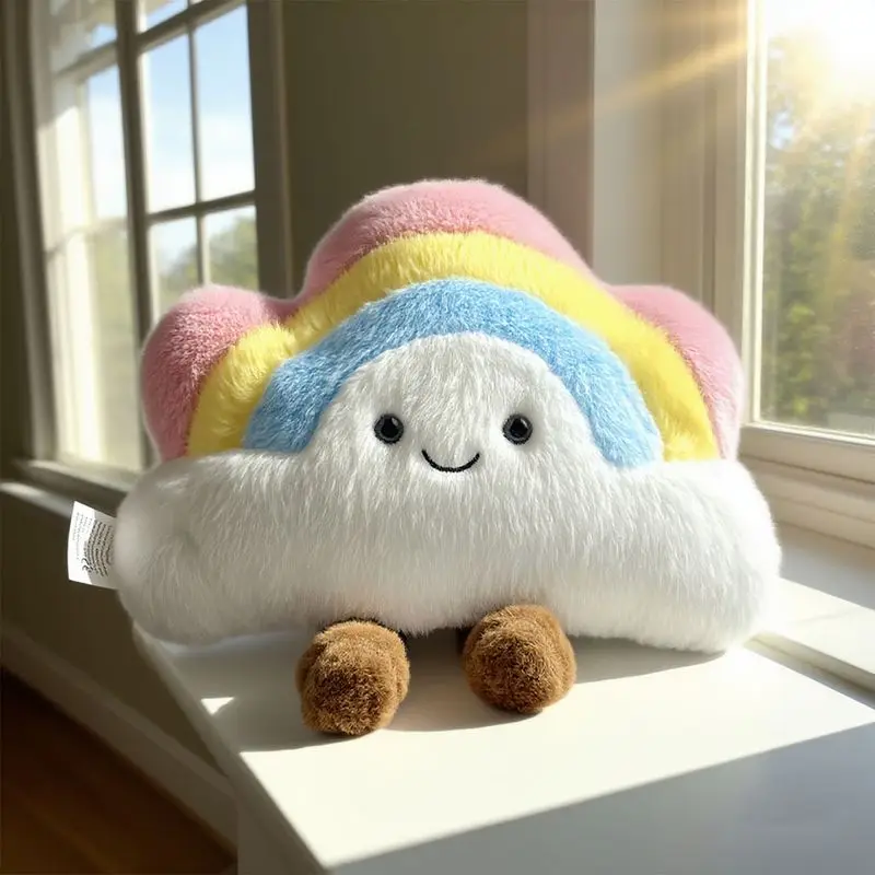21*26 سنتيمتر أفخم سحابة قوس قزح اللعب Kawaii الملونة الأبيض محشوة أفخم ألعاب كرتونية للبنين بنات هدايا عيد الميلاد عيد الميلاد