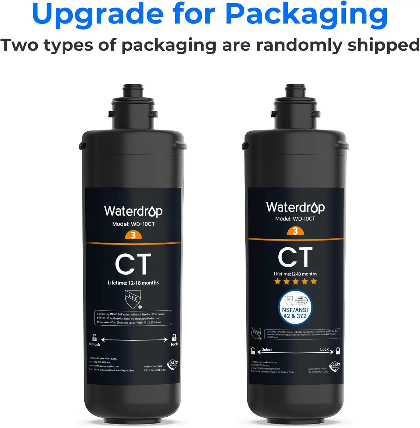 Waterdrop WD-10CT Under Sink Water Filter, Replacement for Waterdrop TSA & TSB 3-stage Under Sink Water Filter System