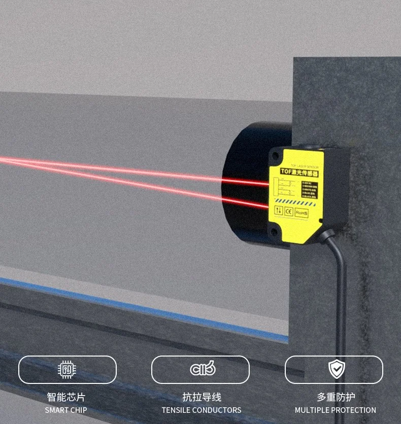 Laser photoelectric sensor for precise speed and distance measurement, industrial‑grade high‑accuracy distance measuring instrum
