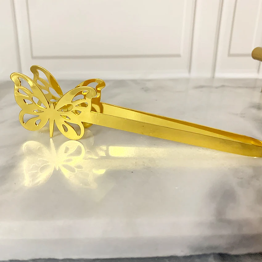 Gold-plated Butterfly Clip  Incense Burner Carbon Clip Rack Aroma Therapy Burner Ornament for Home Tearoo