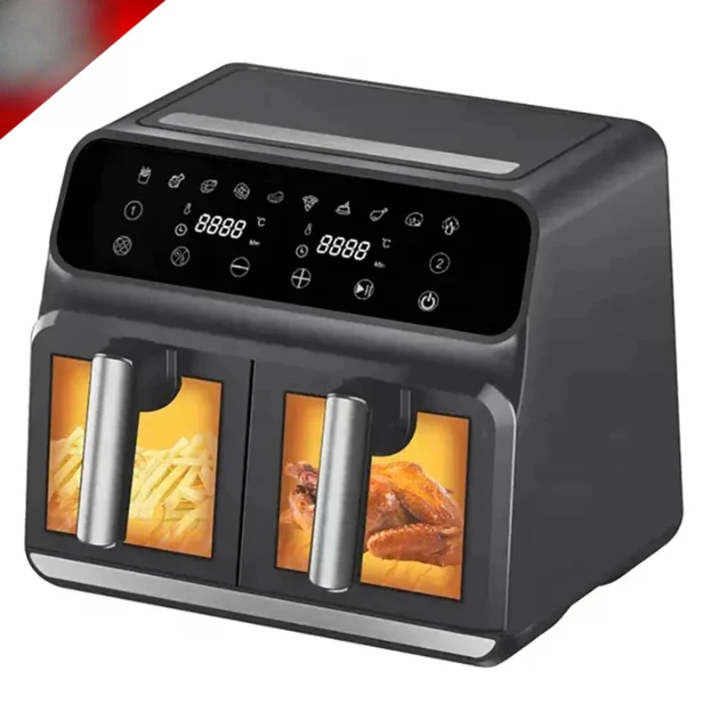 

9L Household Stainless Steel Double Basket Electric Digital Smart Oven Double Handle Air Fryer