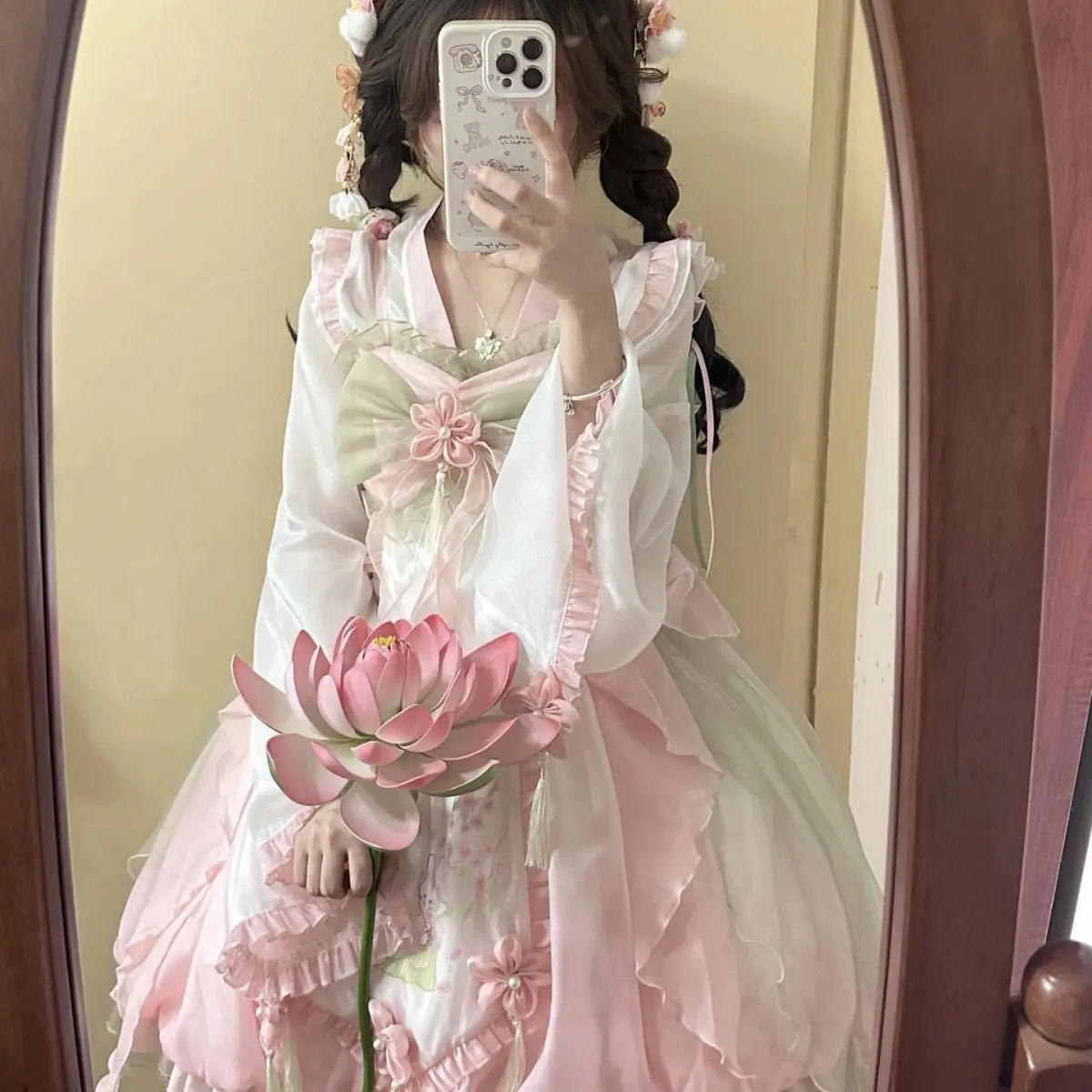 Victorian Vintage Lolita Princess Dress Women Sweet Elegant Lace Bow Rose Flower Fairy Dress Japanese Kawaii Evening Party Dress