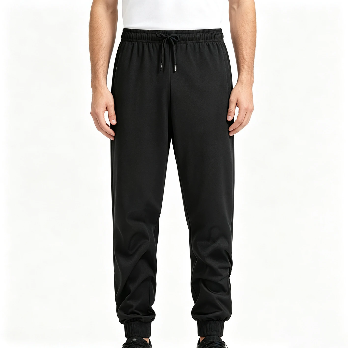 Men's Casual Jogger Pants Elastic Waist Drawstring Slim Fit Sports Trousers with Side Pockets