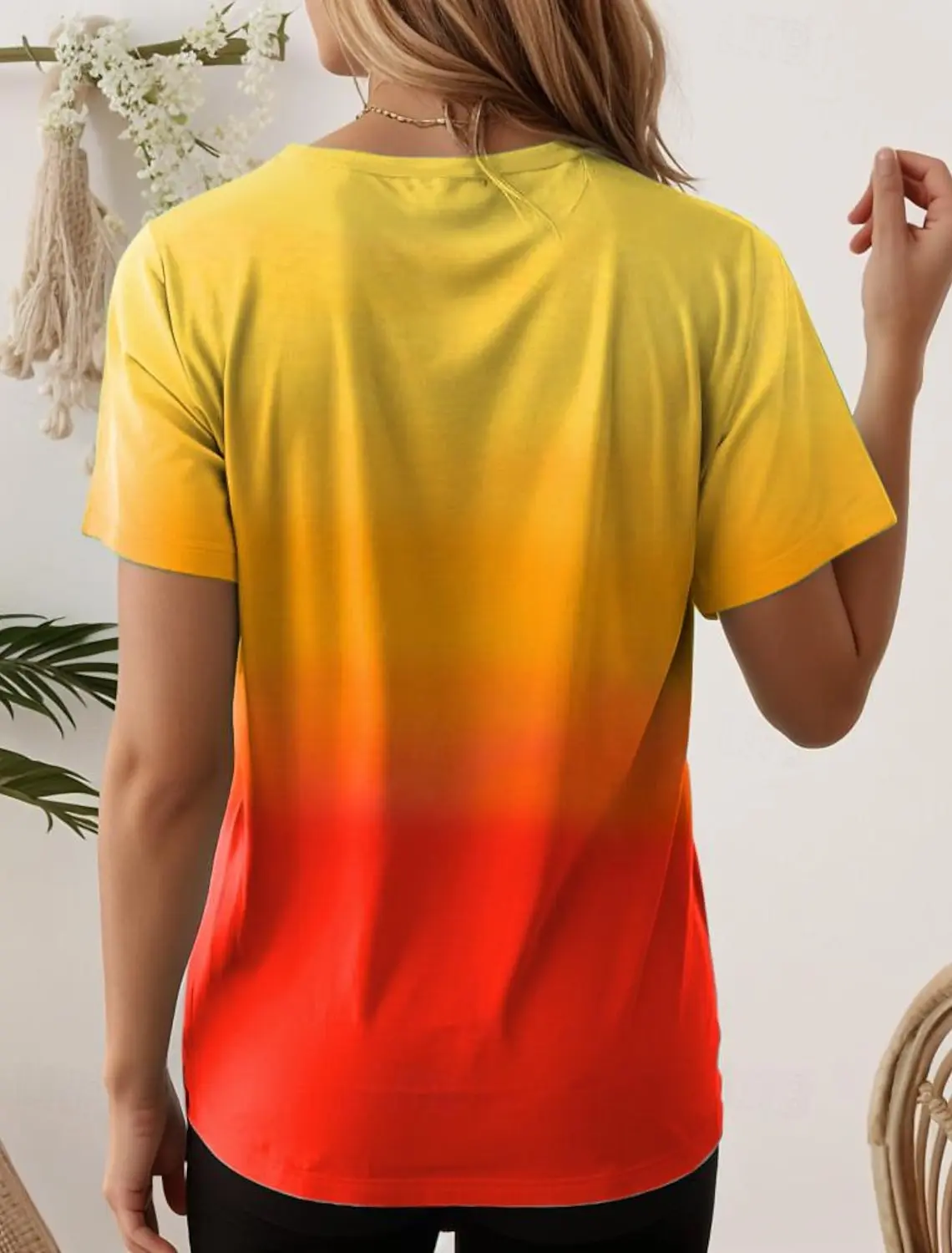 Women's T-Shirts For Women 3d Gradient Print  Tees Casual Street Femalewear Summer  Oversized T-Shirt Fashion Lady Y2k Clothing