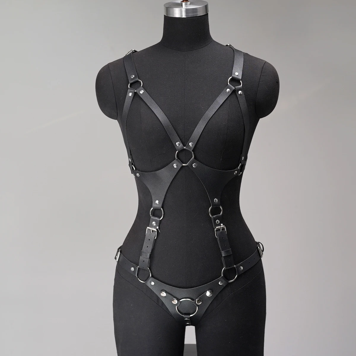 Full Body Leather Harness Daily Outfit Women Body Harness BDSM Lingerie Rave Outfit Bondage Harness Full Body BDSM Lingerie Set