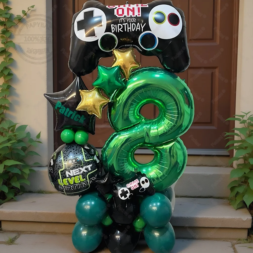 31 قطعة من بالونات موضوع لوحة الألعاب باللون الأخضر رقم مجموعة بالونات عيد الميلاد موضوع اللعبة ديكور الحفلات هدايا مفاجأة لأعياد ميلاد الأطفال #1