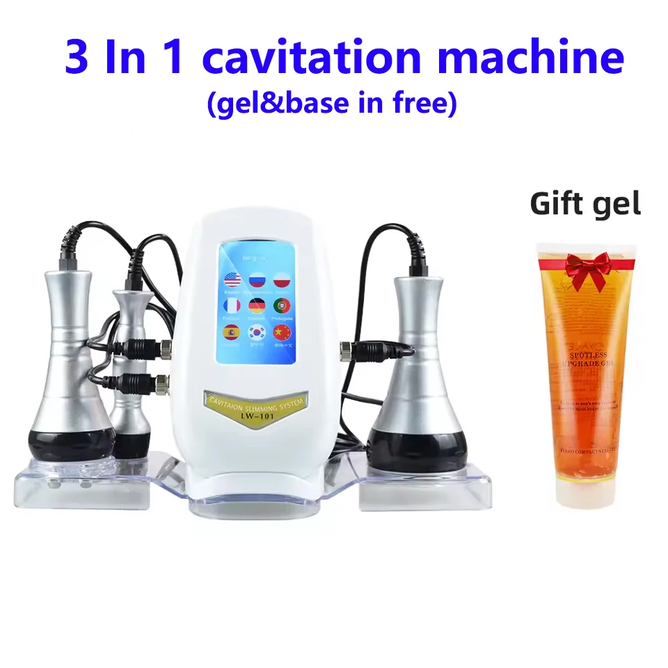 Máquina de cavitación 3 en 1 40K para adelgazar el cuerpo, masajeador facial, dispositivo de belleza con succión al vacío para tensar la piel y levantar el rostro (envío rápido)