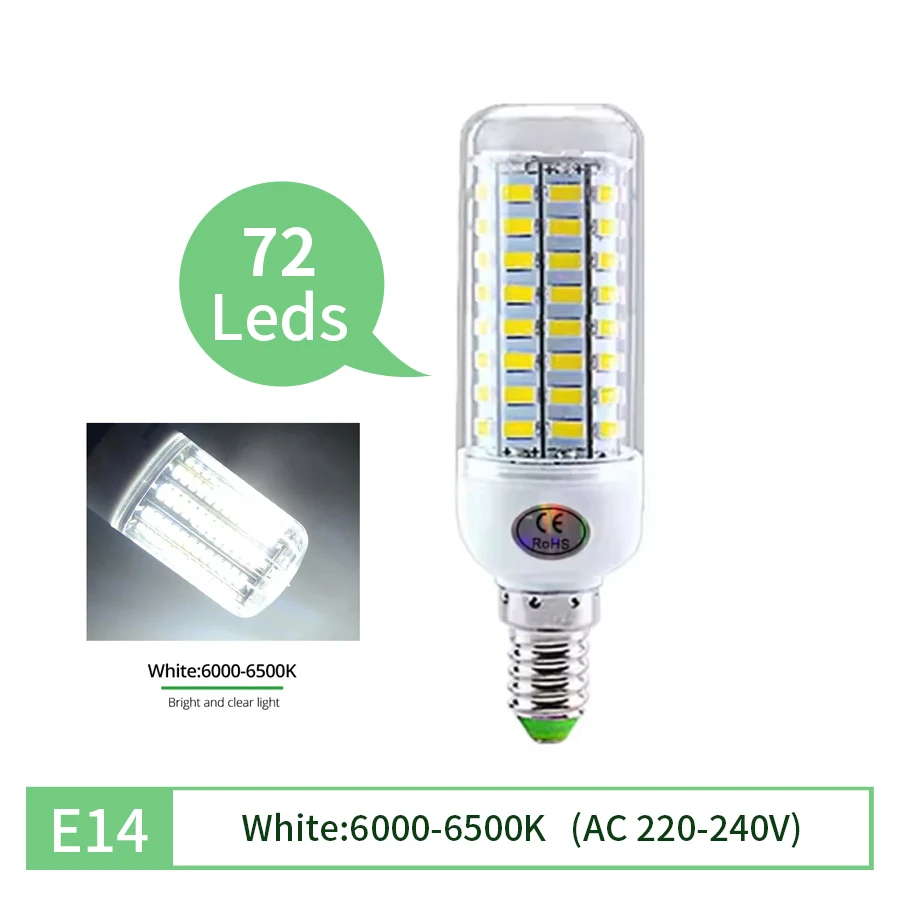E27 LED Lamp E14 LED Maïs Lamp SMD5730 220 V Maïs Gloeilampen 72 96 LEDs Lamparas LED Kroonluchter Voor home Decor Ampul Led Licht