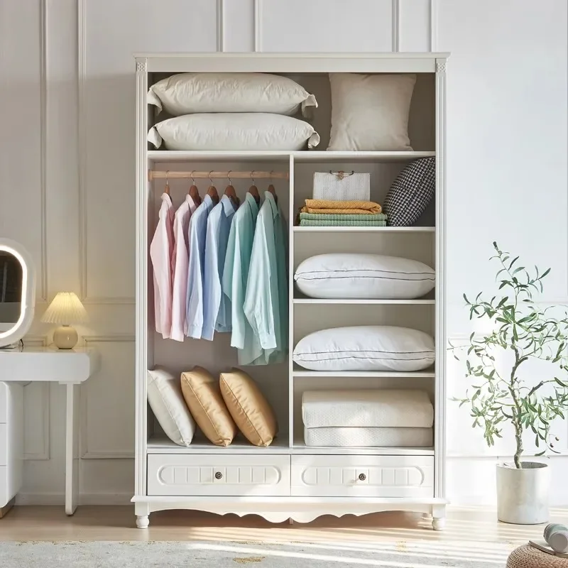 Luxury Orgnizer Tall Wardrobes Wood Aesthetic Storage Organizer Wardrobes Sliding Door White Szafa Na Ubrania Bedroom Furniture image 4