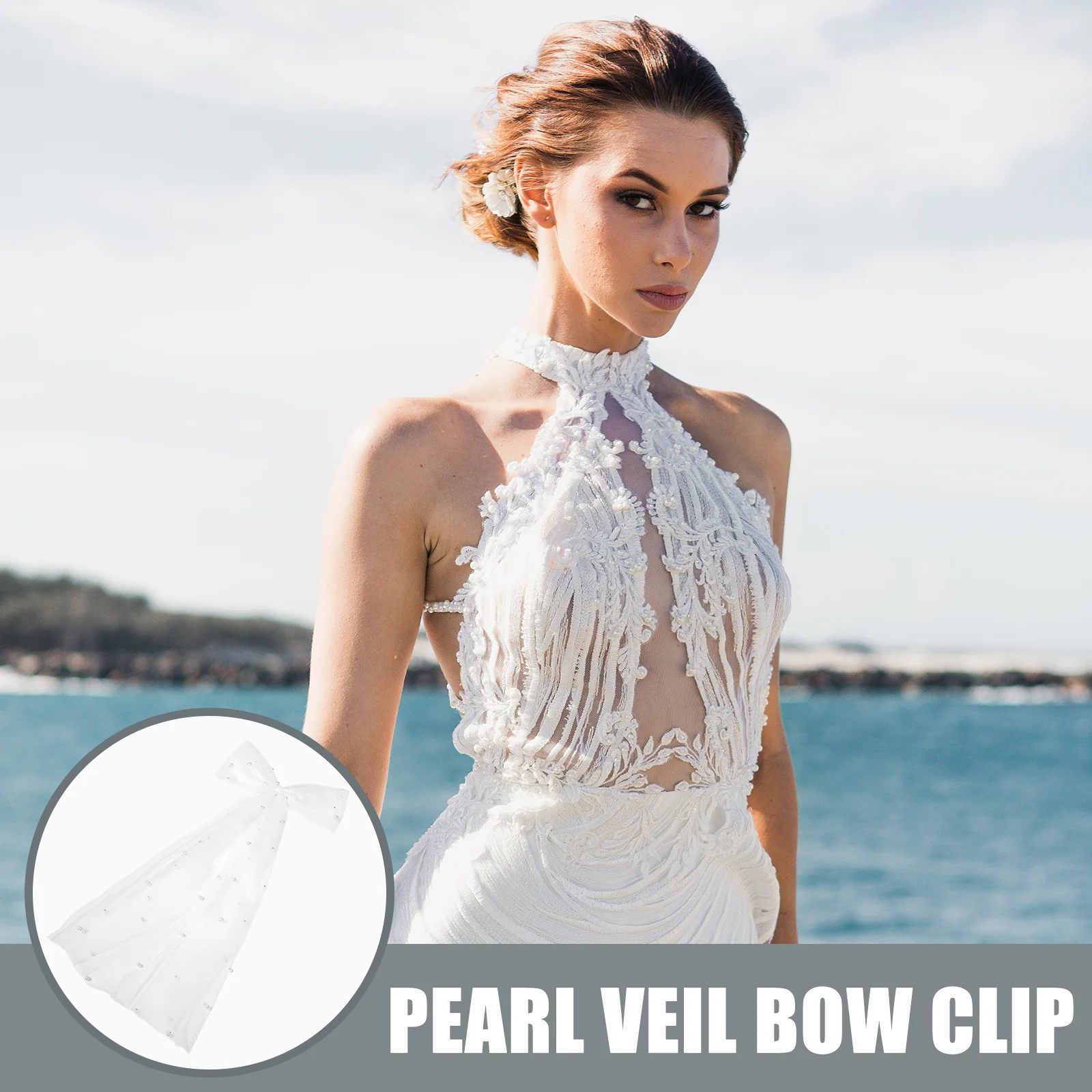 

Pearl Short Veil Bow Hair Clip Elegant Bridal Hair Accessories Wedding Bachelorette Party Decorations Pearl Veil Bride