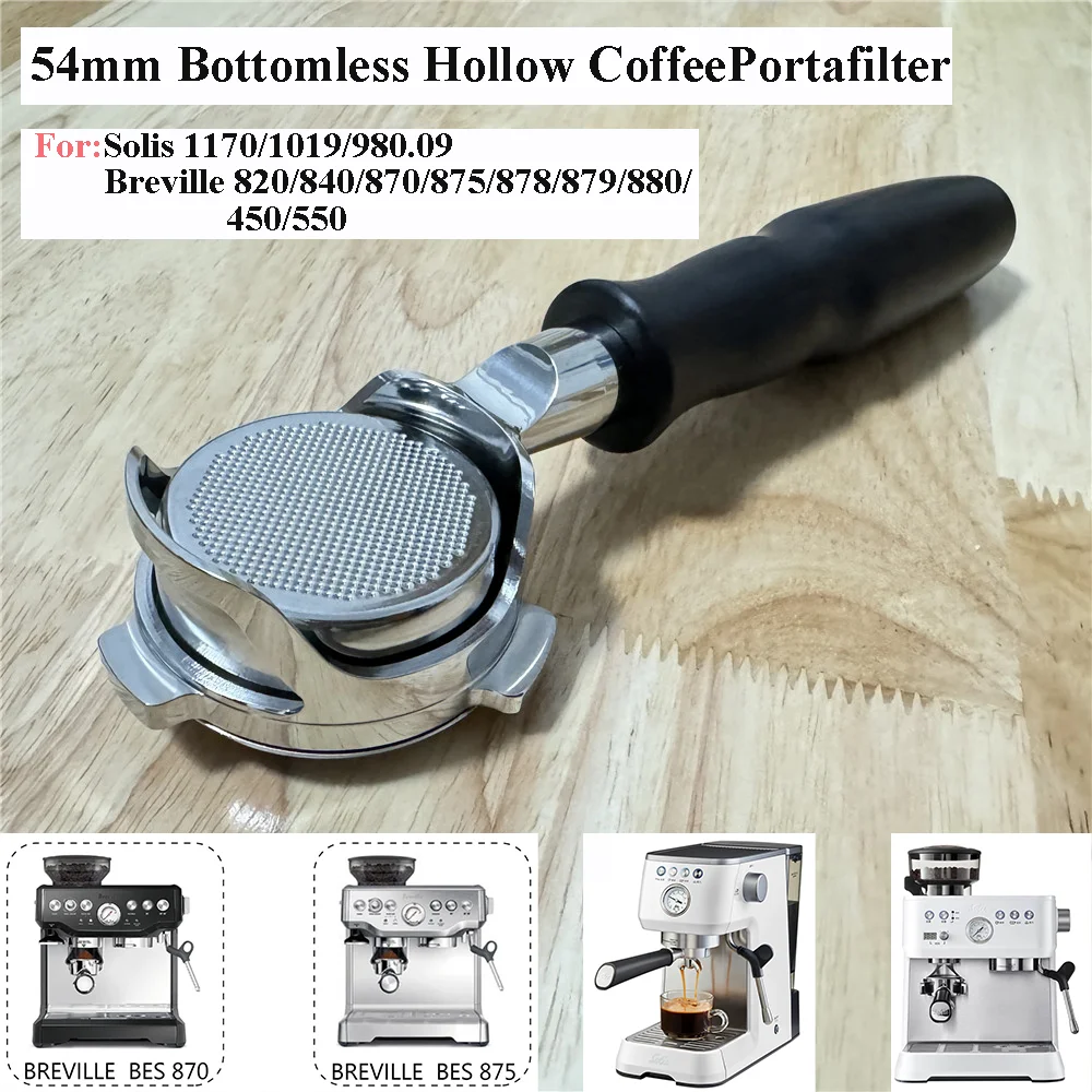 

54mm Hollow Coffee Portafilter For Breville 870/875/878/880 Naked Coffee Handle With Basket For Solis 1170/1019 Barista Tool