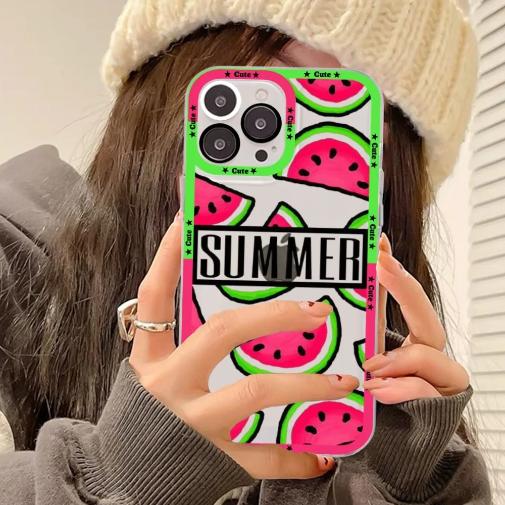 Watermelon Phone Case For iPhone 15 14 13 12 11 Pro Max XS X XR Mini Protective Cover