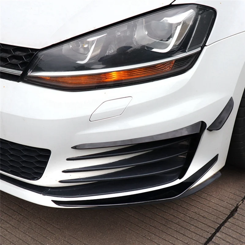 

ABPP-1 Paircar Front Bumper Spoiler Splitter Cover Fog Light Canard Trim For Golf 7 Golf MK7 2013-2016 Down Knife Replacement Pa