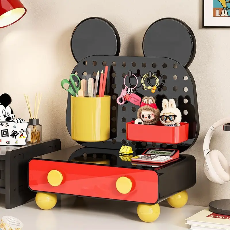 

Органайзер для перфорированной доски с Микки Маусом Disney, ящик для хранения с перфорированной доской, без дрели, настенный настольный органайзер для офиса и дома