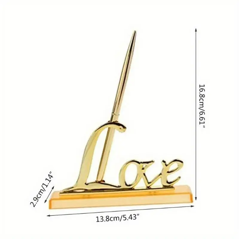 1Pc Wedding Party Guest Book Signing Pen Love Sign Holder Table Decor Party Supplies