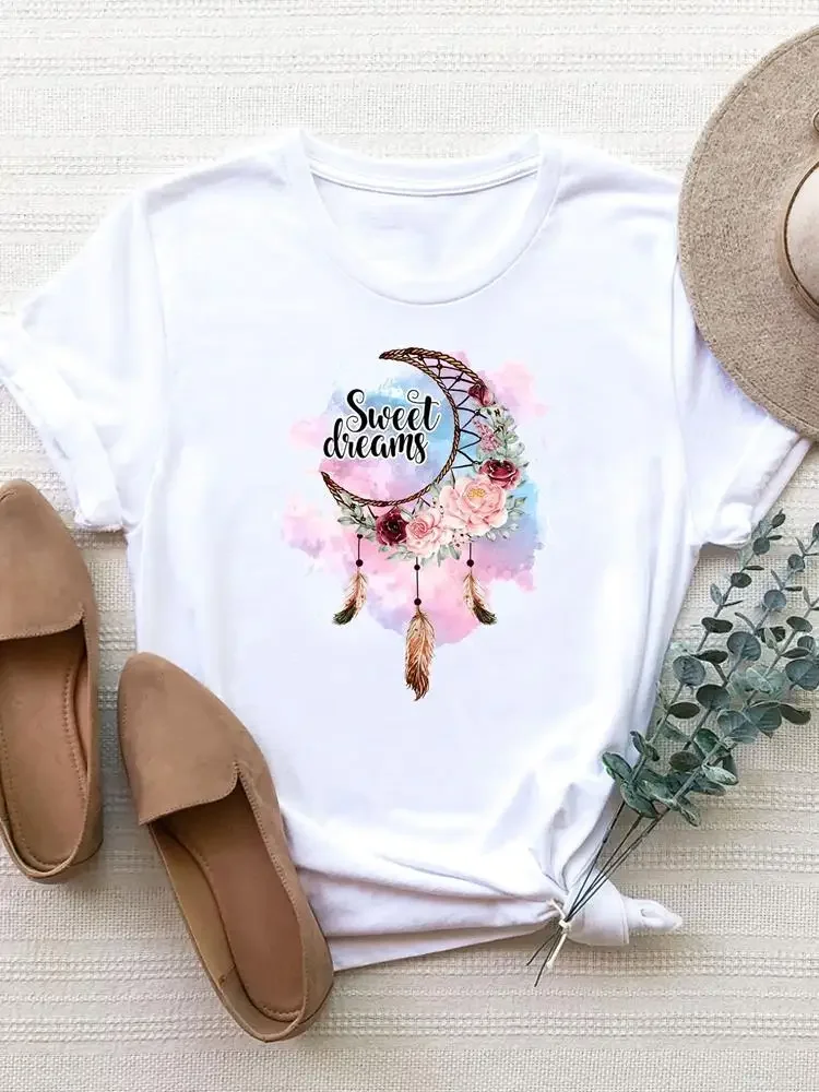 Lovely Trend Cute Short Sleeve Summer Top Tee Women Clothes Basic Clothing Print T Shirt Fashion Graphic T-shirt