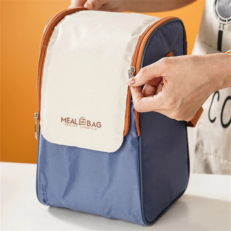 Portable Thermal Lunch Box Bags Bento Storage Handbags Kid School Insulation Food Meal Pouch for Picnic Leak Proof Cooler Bag