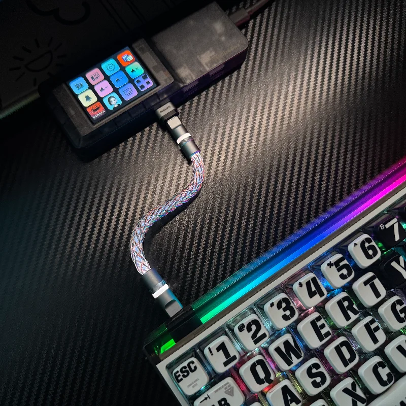 15cm Aviator Single Crystal Copper Glowing Short Cable Custom 8k Polling Rate For Wooting Magnetic Axis Mechanical Keyboard
