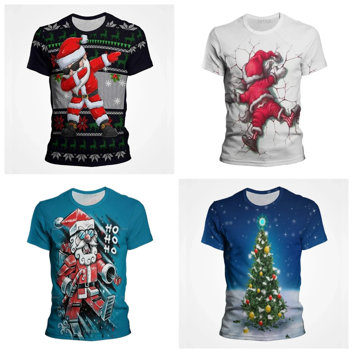 

NewFunny Santa Claus T Shirt Men Women Children Christmas Tree 3D Print T-shirt Summer Short Sleeve Streetwear Tops Tee Clothing