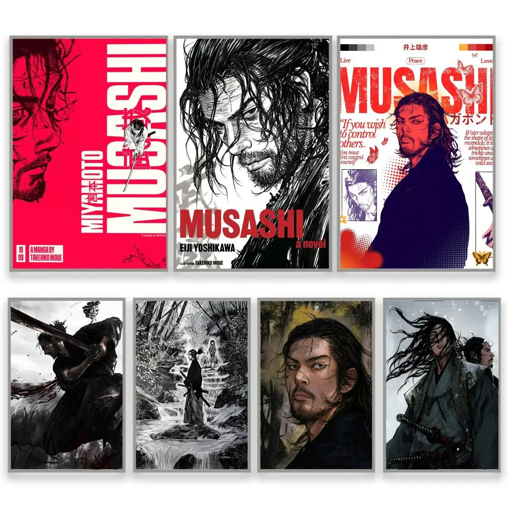 ملصق M-Miyamoto Musashi ملصق مثالي ذاتي اللصق مصمم لمساحات مكتب الطعام المنزلية المتينة