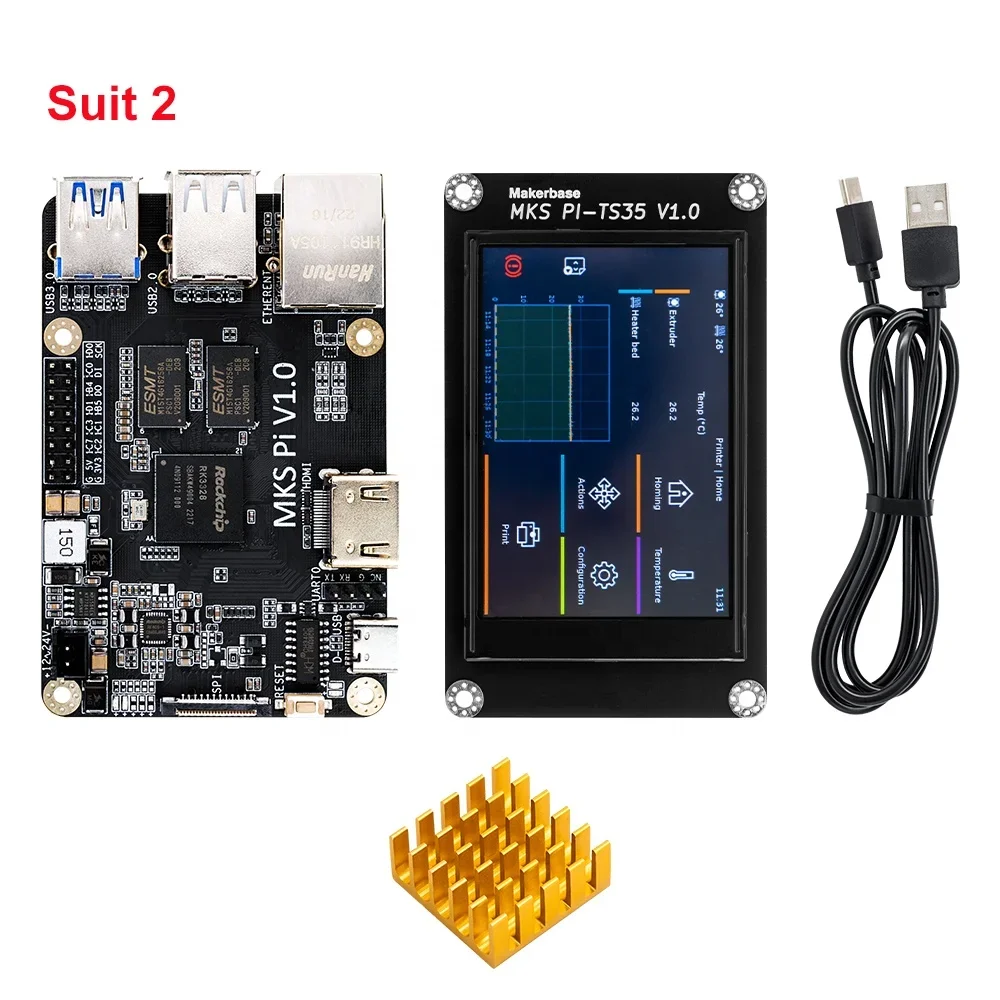 

MKS PI Board with Quad-core 64bits SOC Onboard Runs Klipper & KlipperScreen for Voron Replace Raspberry Pi