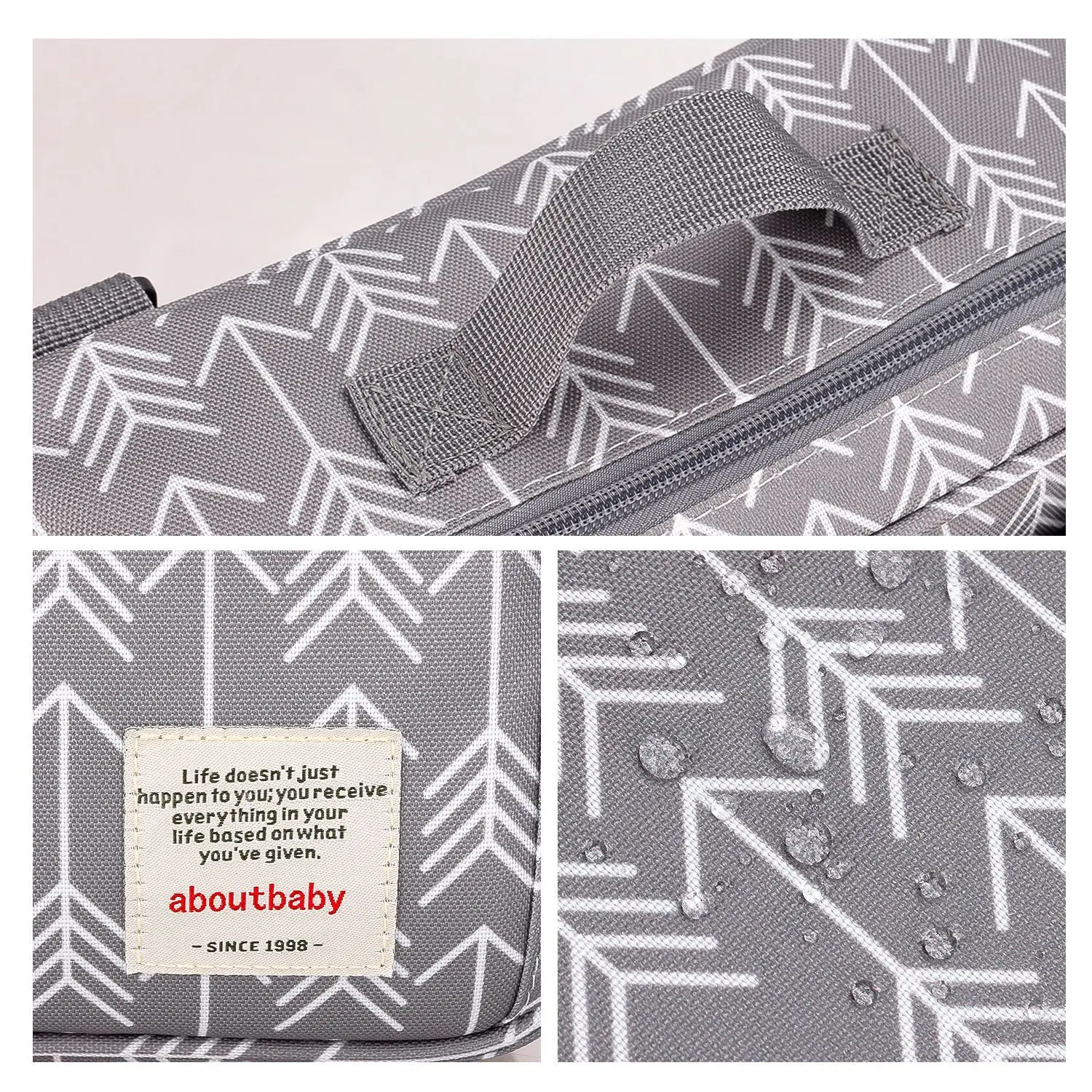Wasserdichte Baby-Kinderwagentasche, tragbare Reisetasche für Mütter, multifunktionale Wickeltasche mit Flaschenfach, hängende Tasche, Organizer für Kinderwagen. – Detail 4