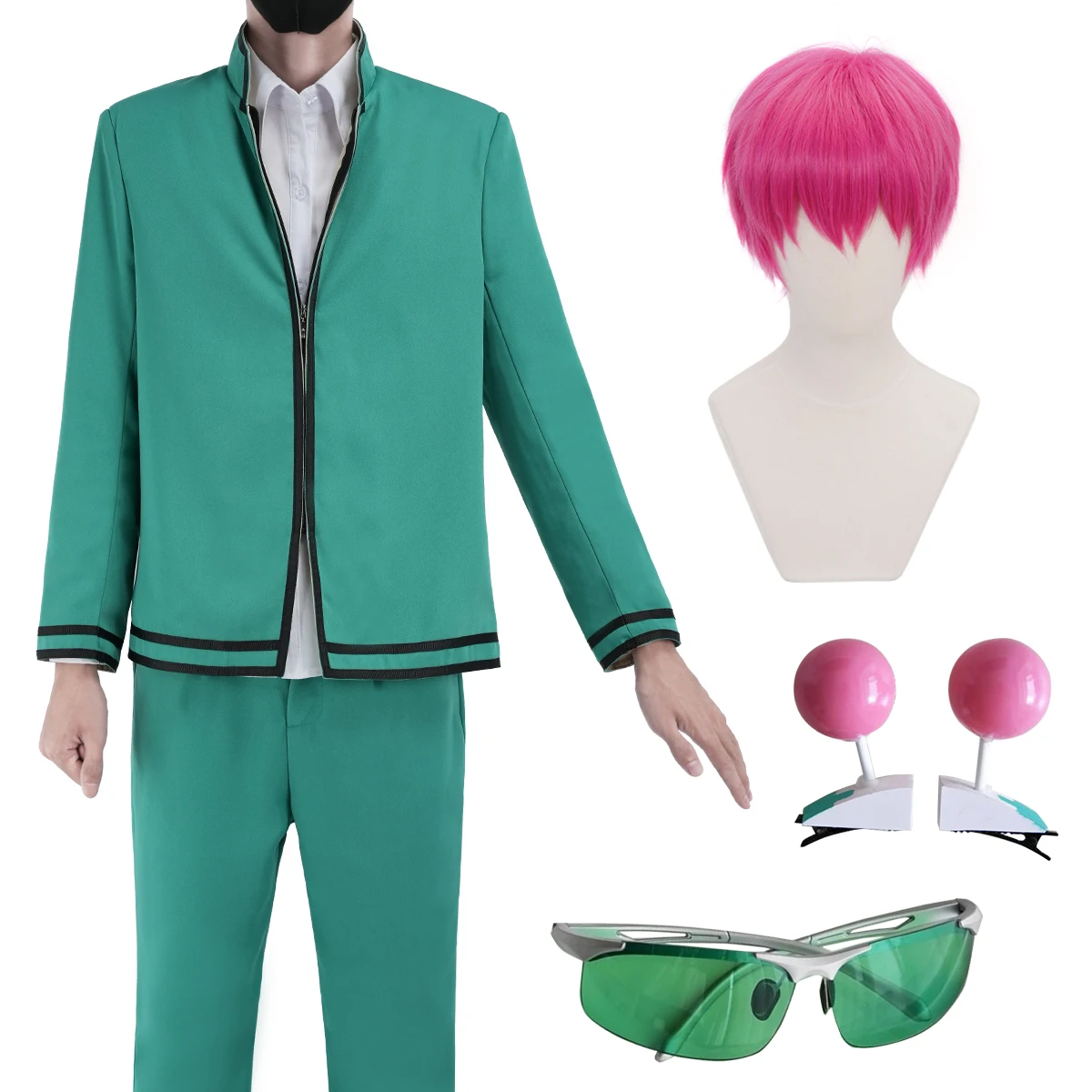 

Костюм для косплея Холоун Сайки Кусуо из аниме «Катастрофальная жизнь Сайки К.», парик, куртка, брюки, рубашка, для конвенций, Хэллоуина, Рождества