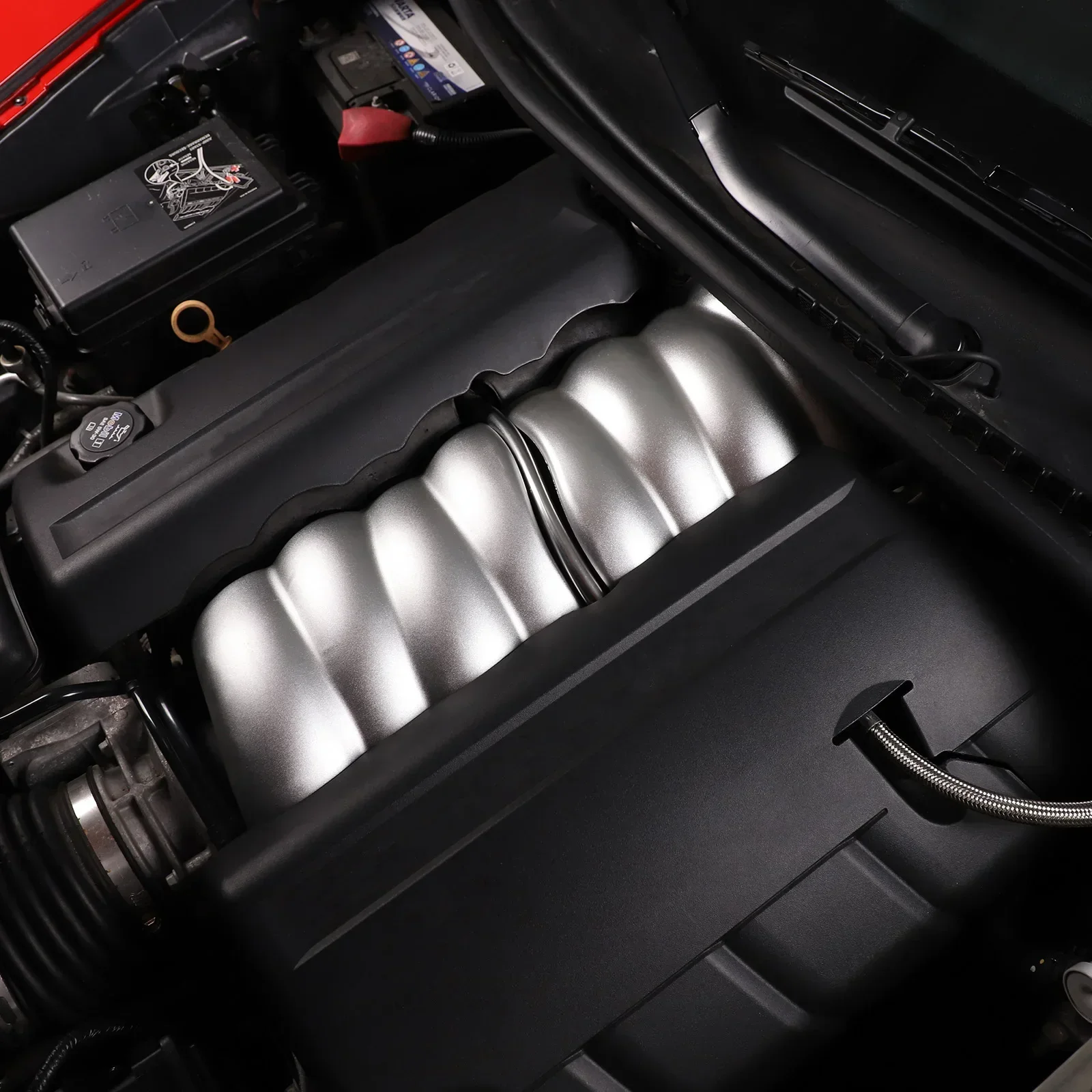 Aluminum Alloy Car Engine Air Intake Cover Engine Protection Trim Cover For Chevrolet Corvette C6 2005-2013 Accessories 4