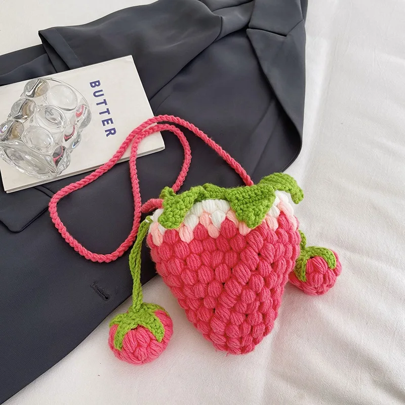 Children Messenger Bag Cute Designer Bags of Woolen Strawberry Bag Crossbody Bags Mother Kids Bags for Girl Сумка Женская Bolsa