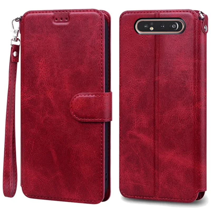 Leather Flip Case For Samsung Galaxy A80 Case Luxury Wallet Cover SIlicone Phone Cases For Samsung A80 A 80 A805F A805 SM-A805F